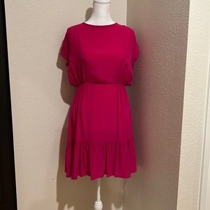 Sandro silk hot pink dress